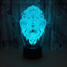 Lion 3d Lamp Colorful Christmas Gift Children's Toys 3d Vision  Led Night Light Gift Decoration Atmosphere Led Table Kids Lamp 2024 - buy cheap