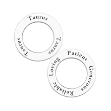 100 Pcs A Lot Wholesale Taurus Symbol Circle Stamped Charm Affirmation Ring Jewelry 2024 - buy cheap