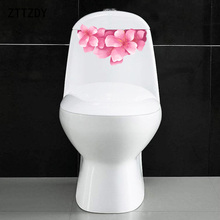 ZTTZDY 24.5*14.7CM Bunch Of Pink Flowers Fashion Toilet Seat Sticker Decor Home Wall Decal T2-0350 2024 - buy cheap