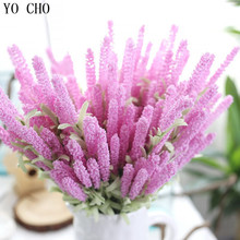 Yo cho flores artificiais de seda, flor de lavanda, artesanato decorativo de grão, buquê de flores falsas de simulação de aquati 2024 - compre barato