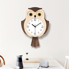 Cute Owl Swing Wall Clock Modern Design Living Room Wall Clocks Fashion Bedroom Silent Quartz Watches For Children Gift 2024 - buy cheap