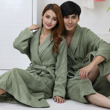 Roupão de banho feminino 100% algodão camisola pijamas para meninas toalha de briedsmaid velo longo mais tamanho engrossado hotel robe casa outono 2024 - compre barato
