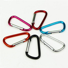 1000 pcs Mix color D Type Mountaineering Buckle with lock Aluminum Climbing Carabiner Keychain Climbing Hook more safty 2024 - buy cheap