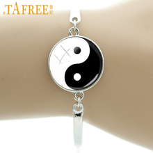 TAFREE Brand Handmade Glass Tile Yin Yang Chinese Oriental Asian Bracelet Bangle New Design vintage Tai Chi Bangles Jewelry D687 2024 - buy cheap