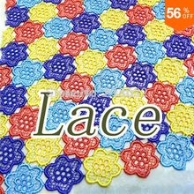 Hollow out smart Fabric color flowers 1 yard 120m wide colorful flower embroidered lace fabric for dress diy patchwork material 2024 - buy cheap