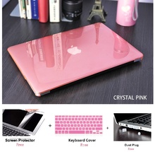 Cristal caso do portátil + capa de teclado + filme tela poeira pulg para apple macbook ar pro retina barra de toque & id 11 12 13 15 inchs 2024 - compre barato