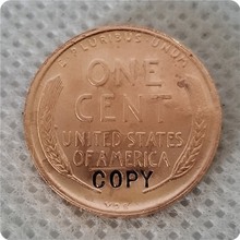 Копия 1909 S VDB Линкольн Пшеница цент, Пенни имитация монеты 2024 - купить недорого