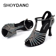 SHOYDANC New Latin Dance Shoes Full Small Rhinestone Woman's chaussure de danse de salon Sneakers Dance Shoes Profession 2024 - buy cheap