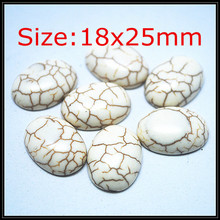 Contas de pedra cabochão de turquesa branca, cabochão oval em forma de pedra, miçangas da moda para fazer joias, tamanho 15x20mm 18x25mm 20x30mm 2024 - compre barato
