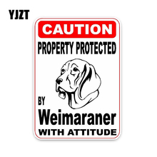 YJZT 10*14.2CM Property Protected By Weimaraner Dog Car Bumper Car Sticker C1-4412 2024 - buy cheap