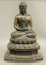 YM 321 11 китайские, из чистой бронзы Шакьямуни tathagat долголетие Будды статуя ступа 2024 - купить недорого