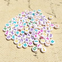 Free Shipping 4*7MM Mixed A-Z Colorful Flat Round Plastic Acrylic Letter Alphabet Beads for DIY Jewelry Bracelet Making 2024 - buy cheap