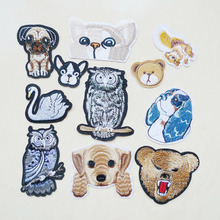 Bear Dog Cat Animals Parch Embroidery Stripes Applique Patches Sewing For Clothing Wedding Jeans Crafts Decoration Dress Badges 2024 - buy cheap