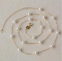 Fine Jewelry Mini 5-6mm 18K lock bone chain seawater pearl necklace specular neckalce 2024 - buy cheap