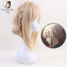 High quality Violet Evergarden Anime Cosplay Wig Women Synthetic Hair Blonde Heat Resistant Costume Party Braided Wigs + Wig Cap 2024 - buy cheap