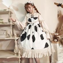 Royal fairy tale Japanese soft sister Princess LOLITA dress female milk Cow pattern printed original cute dress wq1597 factory 2024 - buy cheap