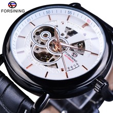 Forsining-Reloj de pulsera de marca de lujo, Casual, Serie de navegador, cuero genuino, esqueleto, automático, marca superior de lujo 2024 - compra barato