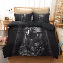 Gotico-jogo de cama, edredon, capa de edredom, king/queen, punk rock, gótico, roupa de cama, estilo europeu, 3d 2024 - compre barato