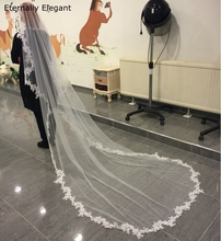 White/Ivory Wedding Veil 3m Long Comb Lace Mantilla Cathedral Bridal Veil Wedding Accessories Veu De Noiva Real Photos MD30 2024 - buy cheap