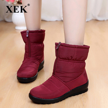 Xek-botas de neve femininas, bota quente de inverno com plataforma de fundo grosso, à prova d'água, sapatos femininos de algodão e pele grossa zll536, 2018 2024 - compre barato