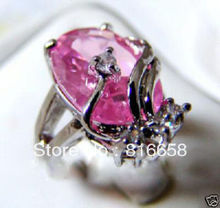 Frete grátis @ excelente anel bonito de cristal rosa 2024 - compre barato