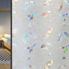 Privacy Window Film Stained Glass sticker Static Cling Frosted Vinyl Window Films Decorative Color round Pattern Design 45*200cm 2024 - buy cheap