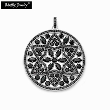 Black Pave Ornament Pendant,Europe Style Muffiy Glam Good Jewelry For Women, Classic Gift In 925 Sterling Silver Fit Bracelet 2024 - buy cheap