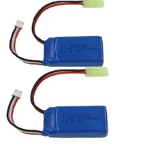 2PCS 7.4V 1100mAh 25C 2S Lipo Battery for 9300/9301/9302/9303/9303-1 1/18 Rc Car Parts  Lipo battery 923048 2024 - buy cheap