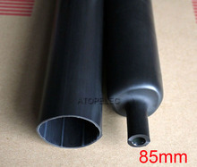 Tubo termo retrátil, 85mm de diâmetro, forrado, adesivo 3:1, envoltório para cola de parede dupla, à prova d' água, cor preta, 1.22m de comprimento 2024 - compre barato