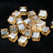 Fantastic Cube-cuentas de cristal cuadradas factadas, 10MM, Agujero Recto espaciador suelto, bricolaje, accesorios de cuentas de vidrio 2024 - compra barato