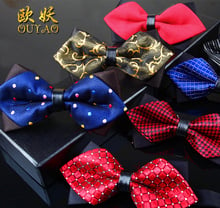 New Free Shipping fashion casual Men's male British luxury Bow Black wedding dress wedding groom male Korean red tie Headdress 2024 - buy cheap