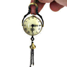 Bronze Roman Pocket Watch Antique Numerals Chain Necklace Pendant Quartz Watches 2024 - buy cheap