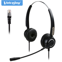 Free shipping Binaural RJ9/RJ11 headset with microphone Noise canceling phone headphones call center headset for Aastra Nortel 2024 - buy cheap