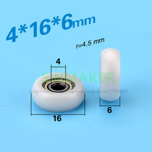 SWMAKER 4*16*6mm tipo R pacote de nylon polia com rolamento 604 POM plástico para impressora 3D roda de rolo liso 2024 - compre barato