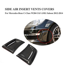 For Mercedes Benz C Class W204 C63 AMG Carbon Fiber Front Side Bumper Air Vents Fenders Decorative Scoop 2012 - 2014 2024 - buy cheap