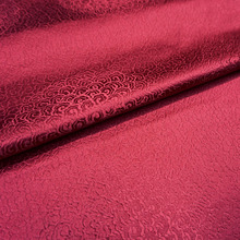 Tela de Damasco de seda de estilo de viento rojo oscuro para vestido de moda, funda de cojín, cortina, mantel de retazos 2024 - compra barato