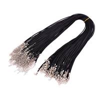 1.5mm black Wax Leather cord necklace rope 45cm with Lobster clasp good quality for jewelry diy 50pcs/lot Free ship wholesale 2024 - buy cheap