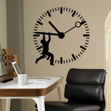 Homem silhueta parar o tempo arte adesivos de parede relógio padrão escritório em casa negócio decorativo vinil mural decoração declas M-28 2024 - compre barato