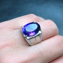 Recommended by the owner, new men's ring, mysterious purple, natural amethyst, made of 925 sterling silver 2024 - buy cheap