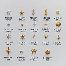 3D approx.500 шт/сумка металлическая шпилька Морская звезда перо крест цветок Звезда бант 3D Подвески MD891-1267 2024 - купить недорого