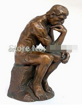 Envío Gratis> ¡coleccionable! Vintage Rodin Pure Bronze Thinker estatua Deco 2024 - compra barato