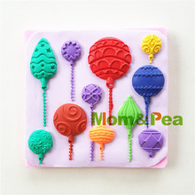 Mom&Pea 0945 Free Shipping Balloons Shaped Silicone Mold Cake Decoration Fondant Cake 3D Mold Food Grade 2024 - buy cheap