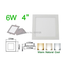 6W LED Square  CREE LED Recessed Ceiling Panel Lights Bulb White Light,Down Lamp for home,warm white/cool white/+Free Shipping 2024 - buy cheap