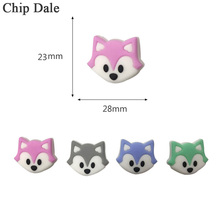 Chip Dale 5pcs Lovely Mini Animal Silicone Beads Food Grade Baby Teeth Nursing Silicone Fox Beads DIY Pacifier Chain Necklace 2024 - buy cheap