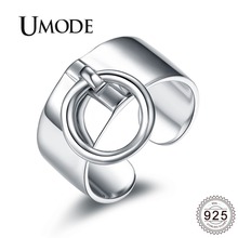 UMODE New 925 Sterling Silver Big Luxury Open Rings for Women Fashion Adjustable Ring Jewelry with Loop Party Gifts ALR0323 2024 - buy cheap