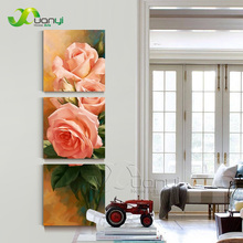 3 Panel Red Flower Canvas Oil Painting Cuadros Home Decorative Wall Art Picture For Living Room Print On Canvas Unframed PR210 2024 - buy cheap