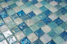 blue crystal glass mosaic tiles HMGM1118 backsplash kitchen wall tile sticker bathroom floor tile free shipping 2024 - buy cheap