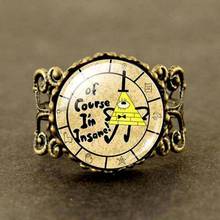 1pcs/lot long Steampunk Drama cartoon BILL CIPHER Picture Glass Cabochon Ring Jewelry mabel pig 2024 - buy cheap