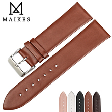 Maikes pulseira de relógio 12mm-24mm, de couro genuíno, masculino, feminino 2024 - compre barato