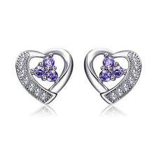 Pendientes de plata de ley 925 con diseño de corazón para mujer, aretes pequeños, accesorios para las orejas, regalo de joyería, oferta de verano 2024 - compra barato
